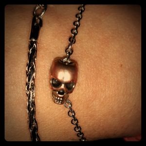 Silver skull bracelet